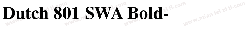 Dutch 801 SWA Bold字体转换
